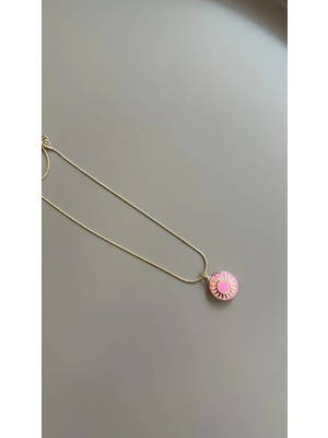Royaleks Mineli Kapaklı Kolye - Pembe