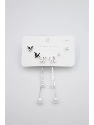 Royaleks Çoklu Set Küpe - Gümüş