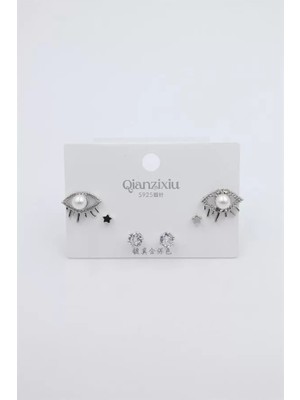 Royaleks Çoklu Set Küpe - Gümüş