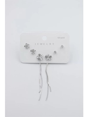 Royaleks Çoklu Set Küpe - Gümüş