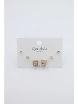 Royaleks Çoklu Set Küpe - Altın