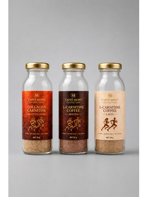 Caffe Mont L-Carnıtıne Coffee Latte+Mocha+Collagen Carnıtıne - 3 Servıs - 3X20 gr