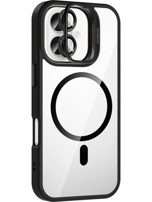 sbodurhome Joko Apple Iphone 16 Remim Lensli Magsafe Standlı Kapak - Siyah