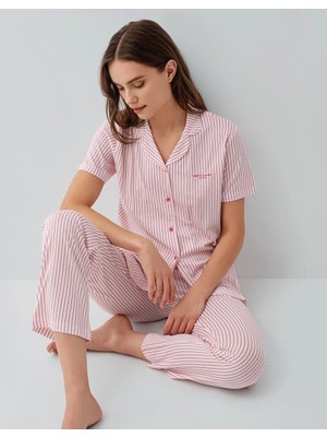 Melonika Pierre Cardin 9204-S Kadın Gömlek Pijama Takım