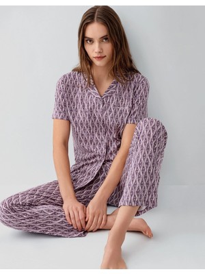 Melonika Pierre Cardin 9184-S Kadın Gömlek Pijama Takım