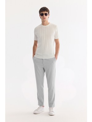 AVVA Erkek Gri Yan Cepli Beli Lastikli Lıghtweıght Comfort Slim Fit Pantolon A61Y3209