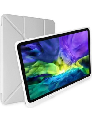Mudanis Samsung Galaxy X200 Tab A8 10.5 Kılıf Kalemlikli Mars Tablet Kılıfı - Gri
