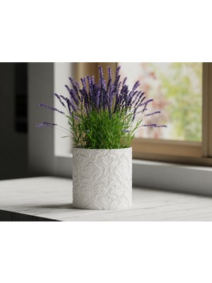 Dekoratif Işlemeli Saksı-Vazo 12CM