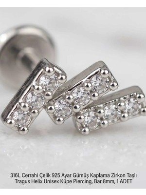 Begonia Accessories 316L Cerrahi Çelik Paslanmaz Kararmaz Alerji Yapmaz Zirkon Taşlı Figürlü Unisex Tragus Helix Küpe Piercing G106-17