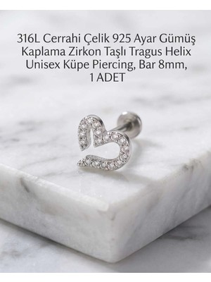 Begonia Accessories 316L Cerrahi Çelik Paslanmaz Kararmaz Alerji Yapmaz Zirkon Taşlı Figürlü Unisex Tragus Helix Küpe Piercing G106-23