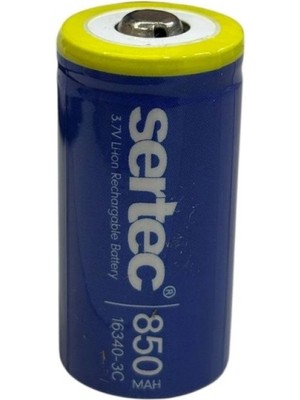 Marsilyan™- Sertec 3.7V Li-Ion 16340 - 850 Mah 3c Başlı Şarjlı Pil