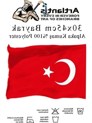 Esranın Dünyası Kaliteli Türk Bayrağı, 30X45 cm Ebatında Alpaka Kumaş ile Üretildi