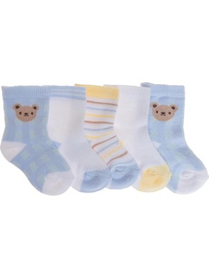 Hellobaby Erkek Bebek 5li Soket Çorap Hayvan Baskılı