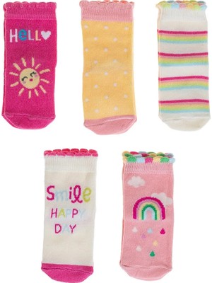Hellobaby Kız Bebek 5li Soket Çorap Güneş Baskılı