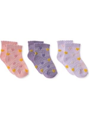 Hellobaby Kız Bebek 3lü Soket Çorap Çiçek Baskılı