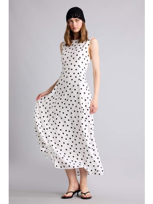 DeFacto Puantiyeli Poplin Midi ELBISE F8241AX26SP
