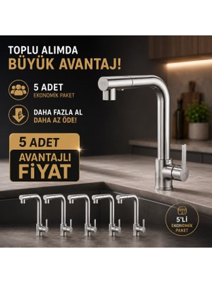 Gpd MES160 Pedra Spirali Eviye Bataryası 5 Adet Avantajlı Paket Su Tasarruflu Mutfak Bataryası