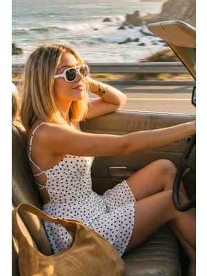 Fashion Cocktail Sırt Korse Bağlamalı Askılı Evaze Kloş Elbise Görünümlü Şort Tulum