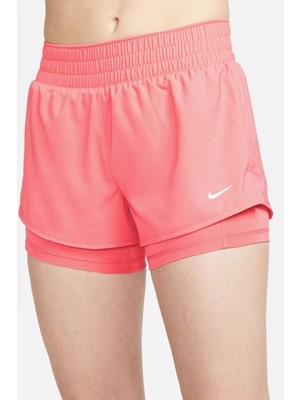 Nike One Training Dri Fit High Rise 3 Inch 2 In 1 Short Kadın Yüksek Bel Bol Kesim 3 Cepli Taytlı Şort Pembe