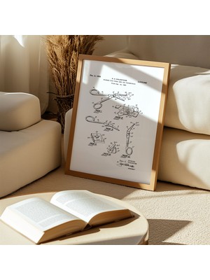 Pegziz Tıbbi Makas Çizimi Patent Tablo Tıbbi Duvar Dekor Tablo