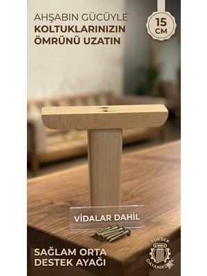 Legora Wood Design 1. Sınıf Gürgen Ağacı Ham Mobilya Kanepe Koltuk Tv Ünitesi 15 cm Ahşap Destek Ayağı