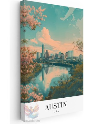 Artarilion Kanvas Tablo Kanvas Austin Usa Oturma Odası Salon Ofis Tablosu Ev Dekorasyonu