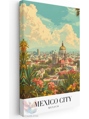 Artarilion Kanvas Tablo Kanvas Mexico City Meksika Oturma Odası Salon Ofis Tablosu Ev Dekorasyonu