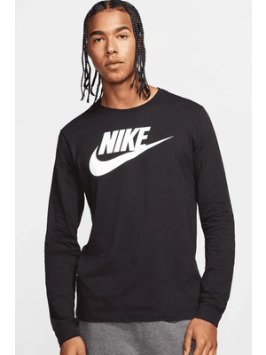 Nike Sportswear Men's Long-Sleeve T-Shirt Erkek Sweatshirt Siyah