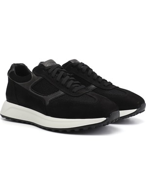 Gönderi(r) Erkek Siyah Süet  Bağcıklı Hakiki Deri Sneaker
