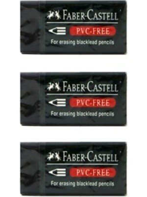 Faber-Castell 3'lü Siyah Küçük Silgi, Yumuşak Dokulu ve Pürüzsüz Silme Performansı