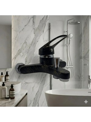 Kevser Siyah sarı Mix Banyo Bataryası