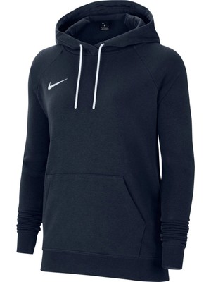 Nike Kadın Kapüşonlu Düz Desenli Park Fleece Pullover Sweatshirt Sezonluk Lacivert XL