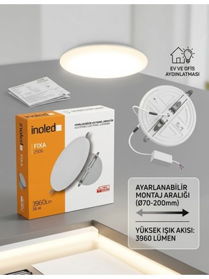 İnoled Inoled Fixa 2506 Ayarlanabilir LED Panel Armatür 36W 3960 Lümen Sıva Altı Tavan Lambası - Beyaz 6500K