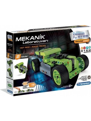 Clementoni Bilim Seti Mekanik Laboratuvarı Hot Rod ve Race Truck 64959