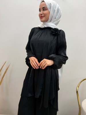 JOOQSTORE Gül Broş Detaylı Pantolon Takım