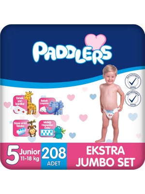 Bebek Bezi 5 Numara Junior (11-18 Kg) 208 Adet – Ekstra Set