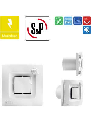 Soler&Palau Silent Dual 100 Sensörlü Egzoz Fanı 2200 Rpm 25 Hava Debisi Tasarruflu Çalışma