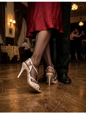 Lo Mejor Shoes Eşsiz Model Gümüş Renk 8.5 cm 13 Pont Topuk Boyu Tango Salsa Dans ve Abiye Ayakkabısı