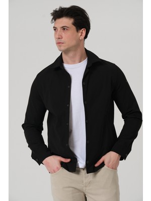 Pique Wılson Erkek Mont Çıt Çıt Kapalı Likralı Erkek Overshirt Mont