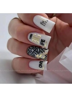 Zenwaya Store Genel Yazı Desenli Tırnak Tattoo Nail Art