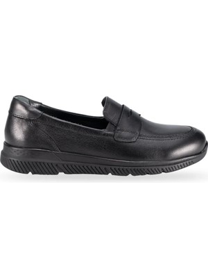 Forelli Gola-G Kadın Siyah (36-41) Deri Comfort Ayakkabı