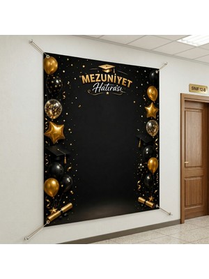 Ti Play Mezuniyet Hatırası Hatıra Fotoğrafı Pvc Vinil Afiş 160 x 200 cm | Tek Parça  04