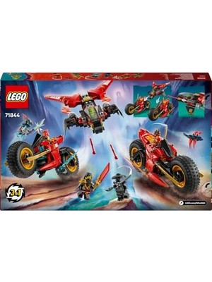 Zenwaya Store Savaş Aracı 71844-8 Yaş ve Üzeri Çocuklar Için 2 Motosikleti, 1 Jet ve 6 Minifigür Içeren 3’ü 1 Arada Oyuncak Yapım Seti, Doğum Günü Hediyesi (561 Parça)