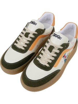 Dogo Kadın Vegan Deri Krem Sneakers - Warner Bros Looney Tunes Sylvester And Tweety Tasarım