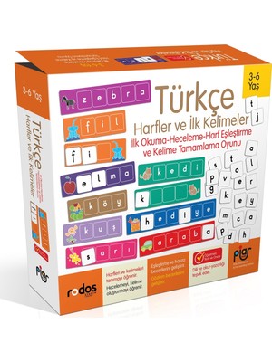 Halk Kitabevi Piar Kids Türkçe Harfler ve İlk Kelimeler Strateji ve Zeka Geliştirici Oyun 3-6 Yaş