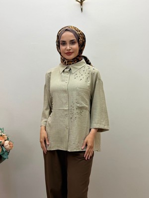 JOOQSTORE Taş Detaylı Bayan Gömlek