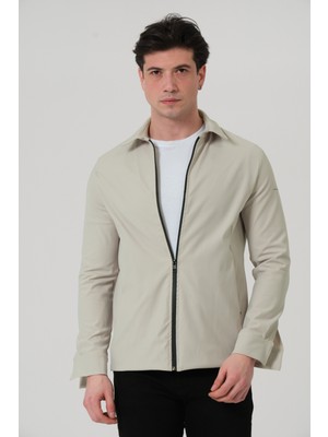 Pique Wesley Erkek Mont Fermuar Kapalı Likralı Erkek Overshirt Mont