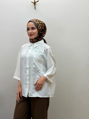 JOOQSTORE Taş Detaylı Bayan Gömlek