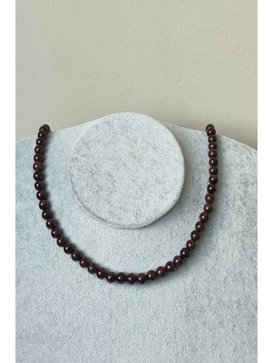 c-bhadu naturel 6 mm Lal Granat Garnet Doğaltaş Kolye