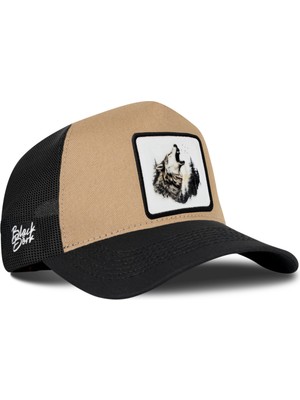 BlackBörk Kurt Logolu Siyah-Vizon Trucker Şapka